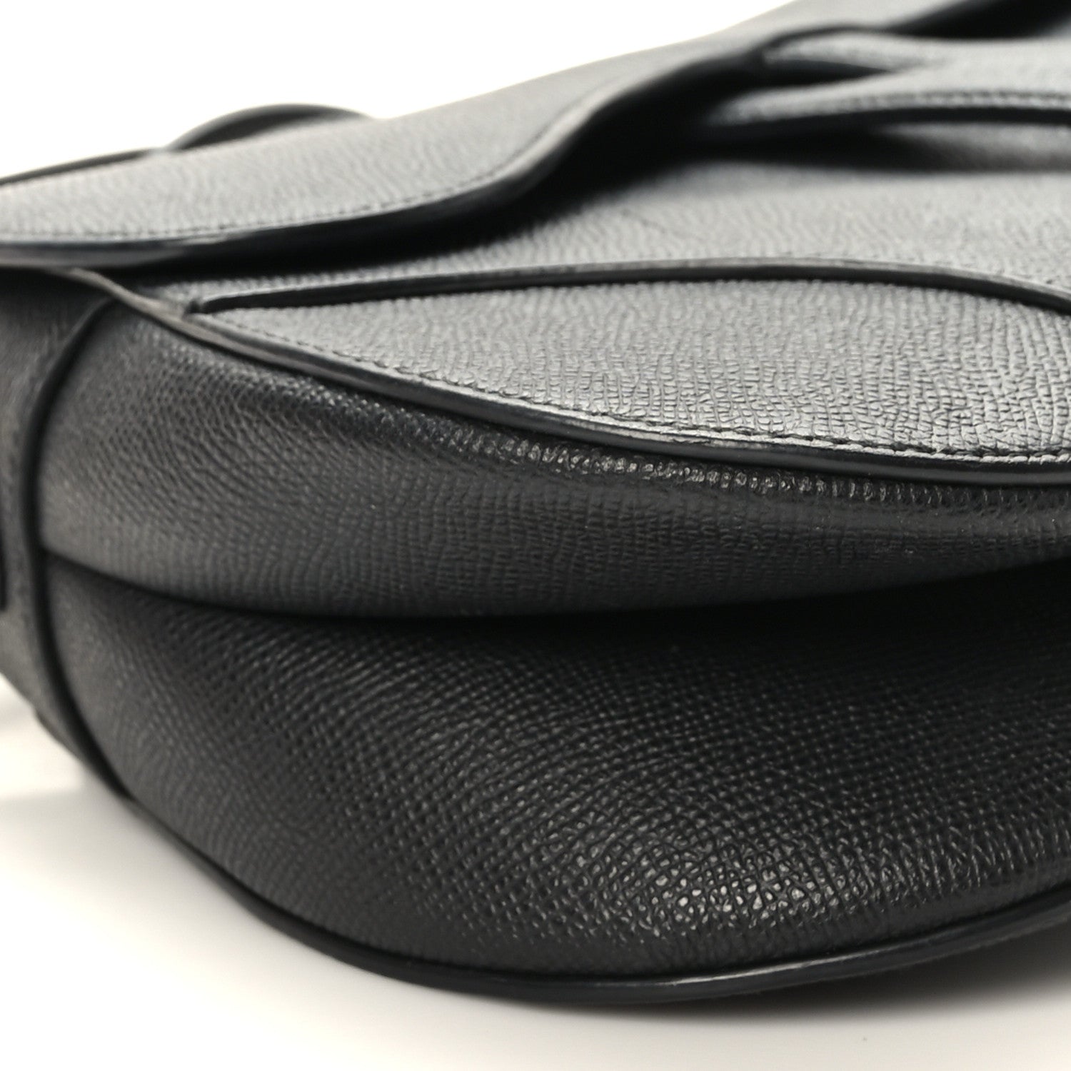Christian Dior Grained Calfskin Saddle Bag With Strap Black 8 of 9