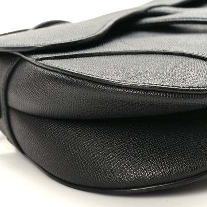 Christian Dior Grained Calfskin Saddle Bag With Strap Black 8 of 9