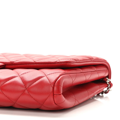 Chanel Lambskin Quilted Clutch With Chain Flap Red 10 of 10