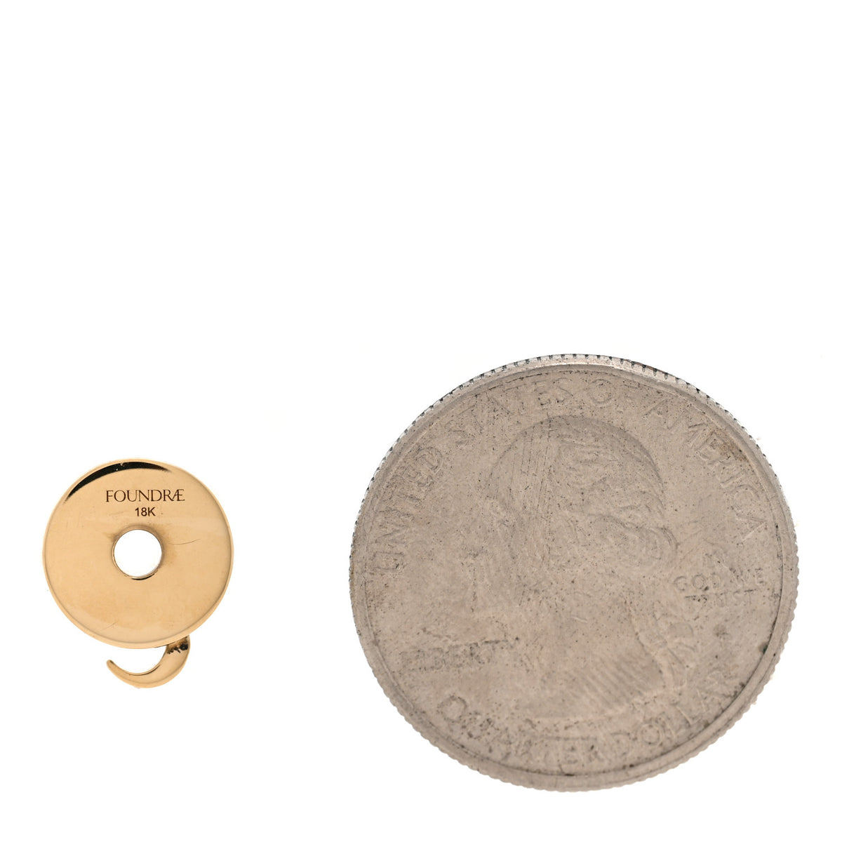 18K Yellow Gold Diamond Crescent Karma Disk Pendant