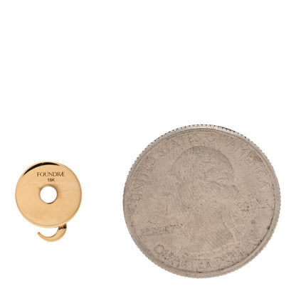 Foundrae 18K Yellow Gold Diamond Crescent Karma Disk Pendant 2 of 4