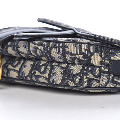 Christian Dior Oblique Mini Saddle Bag Blue 9 of 10