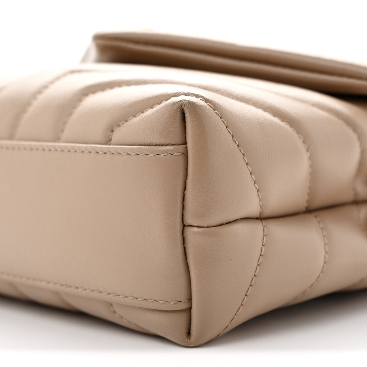 Saint Laurent Calfskin Y Quilted Monogram Toy Loulou Crossbody Bag Dark Beige 10 of 14