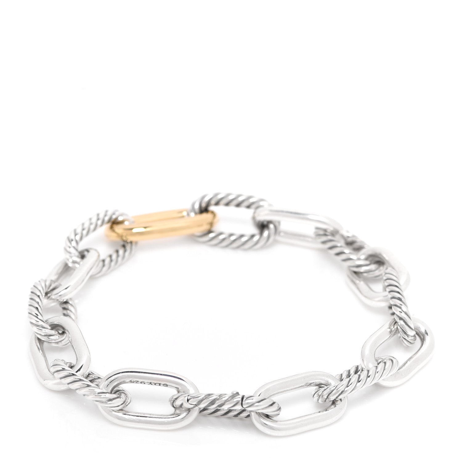 David Yurman Sterling Silver 18K Yellow Gold 11mm Madison Chain Bracelet 3 of 6
