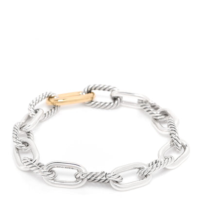 David Yurman Sterling Silver 18K Yellow Gold 11mm Madison Chain Bracelet 3 of 6