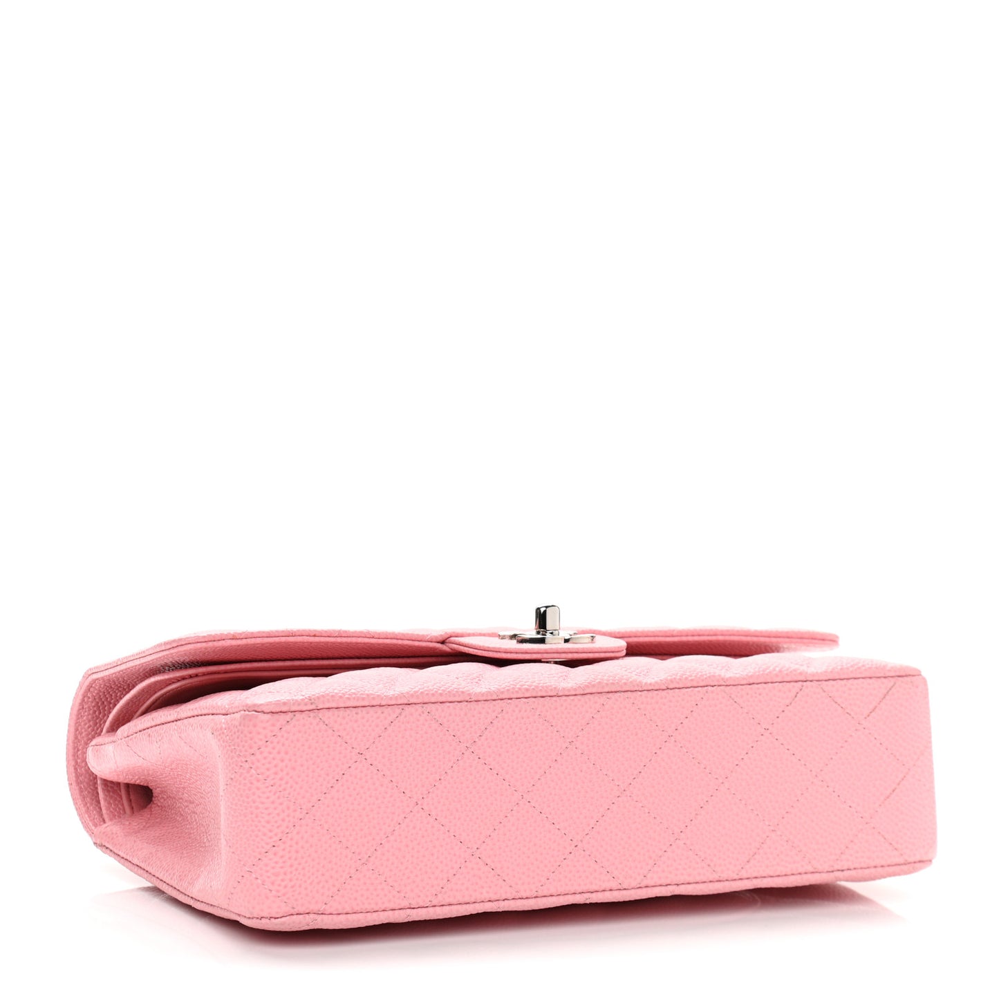 Caviar Quilted Medium Double Flap Light Pink