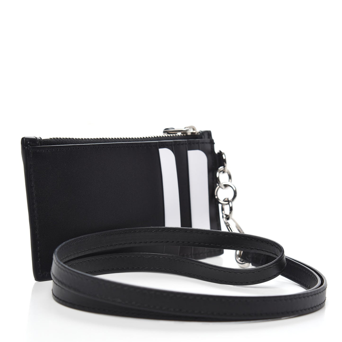 Guccissima Web Lanyard Coin Case Card Holder Black