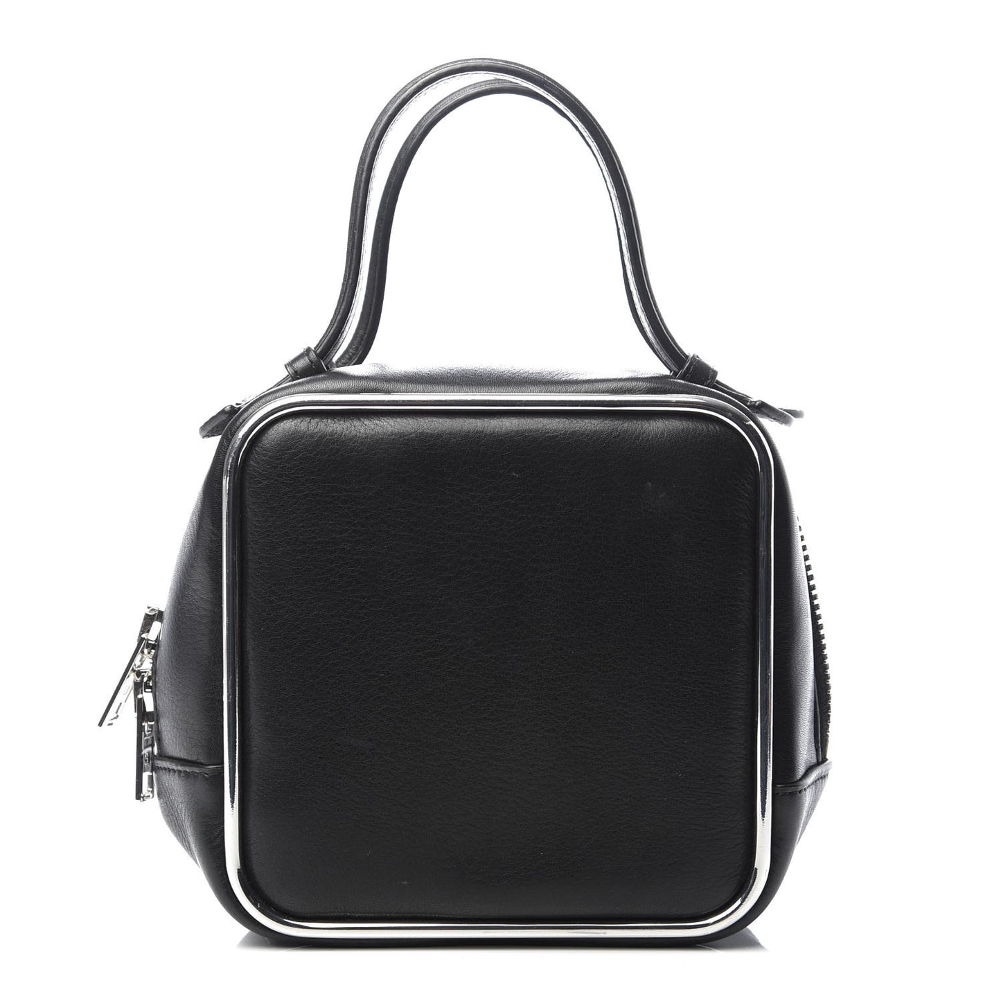 Supple Calfskin Halo Top Handle Bag Black