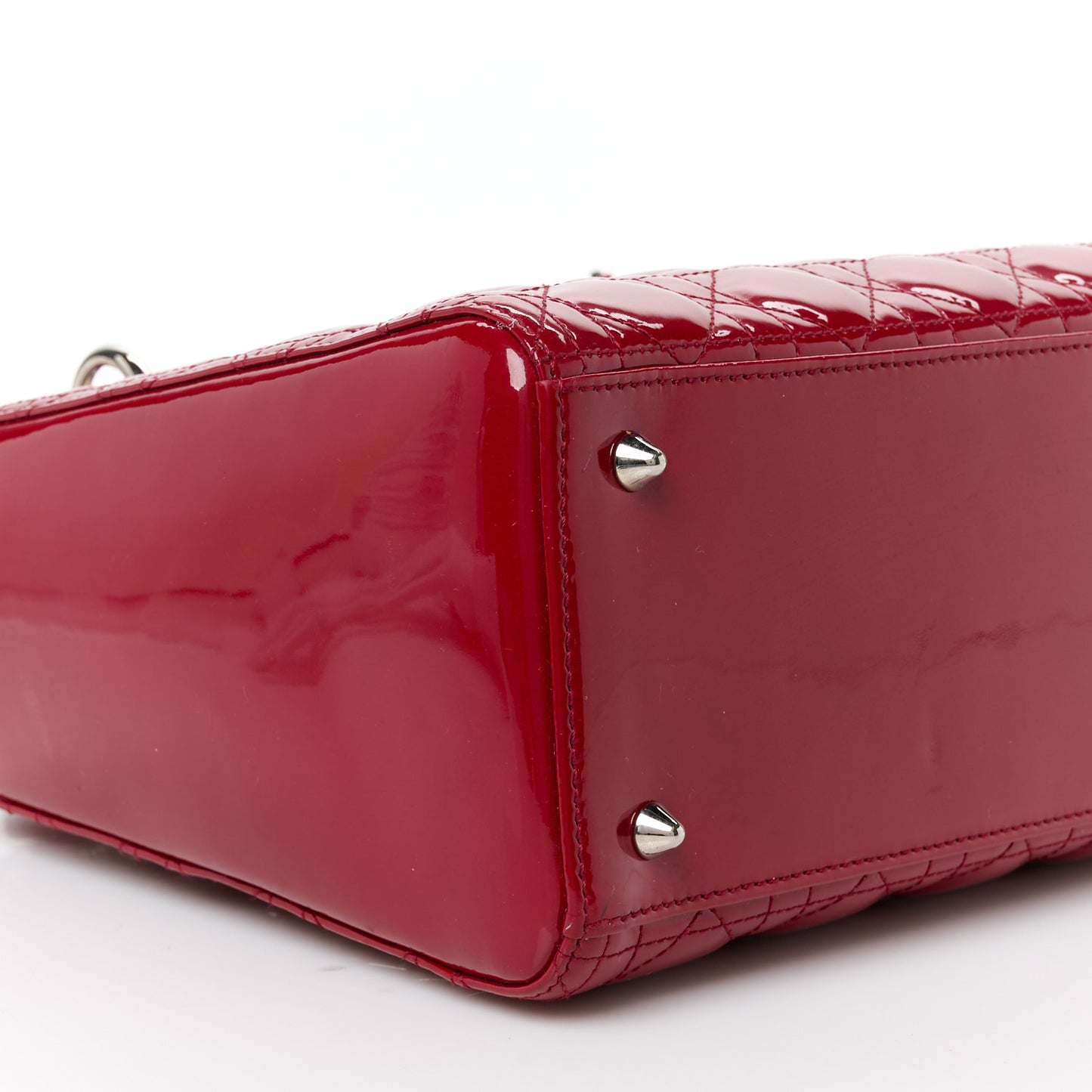Patent Cannage Medium Lady Dior Red