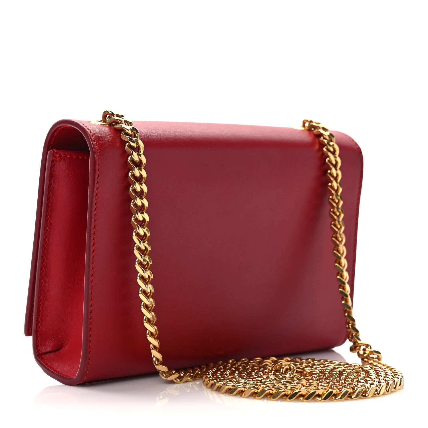 Saint Laurent Calfskin Small Classic Monogram Kate Tassel Satchel Red 3 of 8