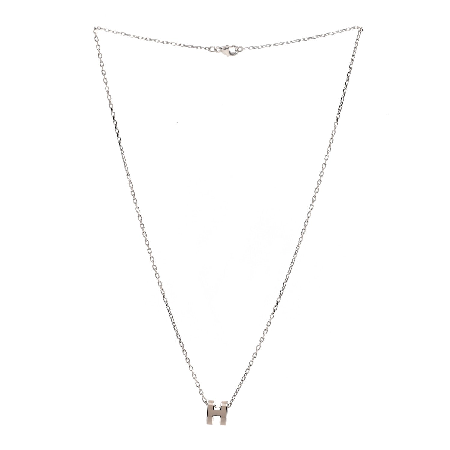 Hermes Palladium Mini Pop H Pendant Necklace Marron Glace 3 of 7