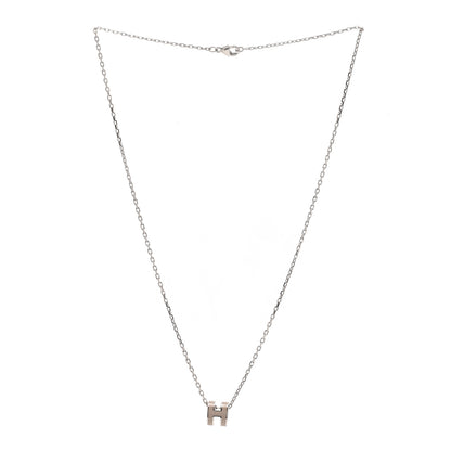 Hermes Palladium Mini Pop H Pendant Necklace Marron Glace 3 of 7