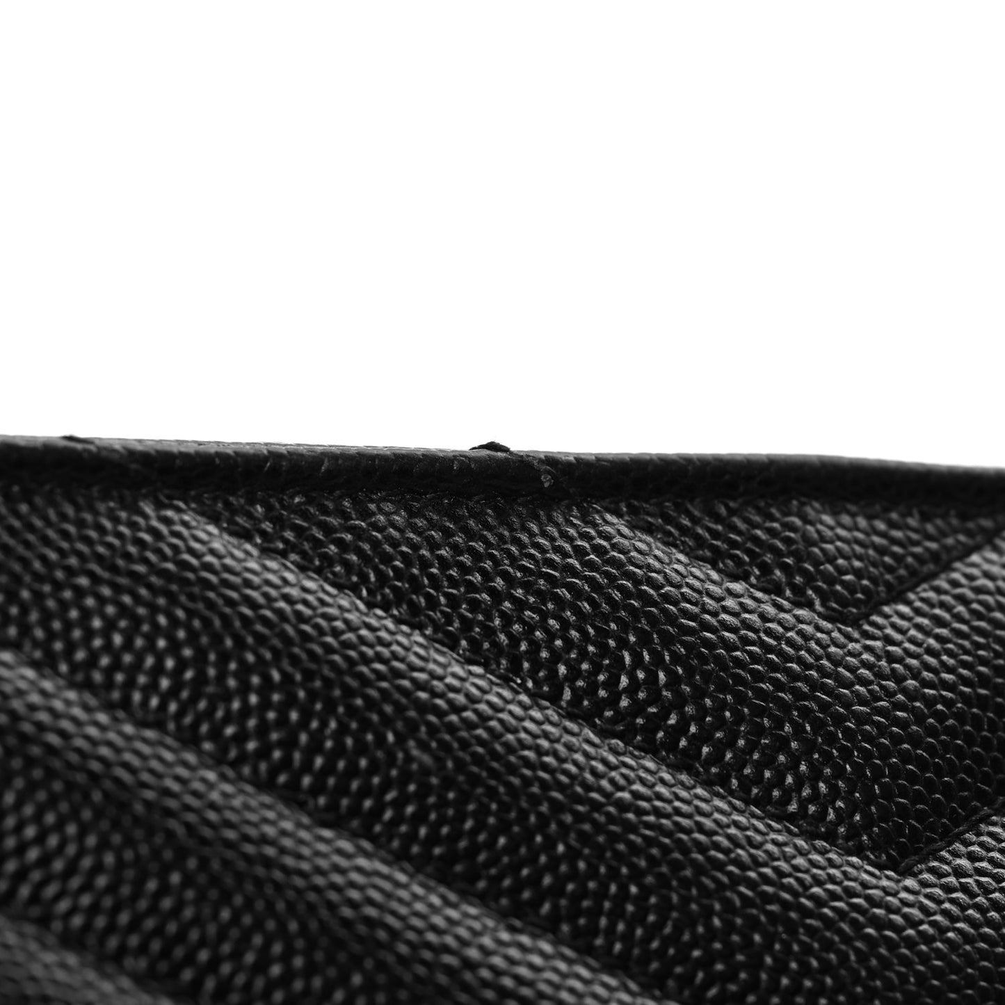 Grain De Poudre Matelasse Chevron Monogram Envelope Chain Wallet Black