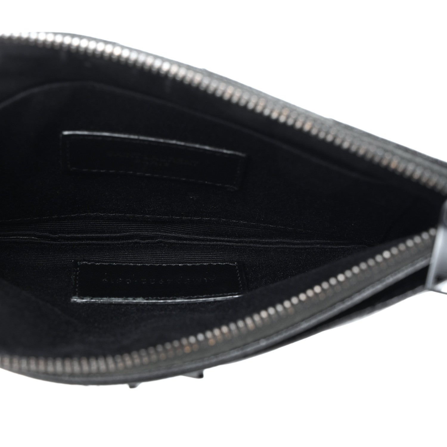 Saint Laurent Grain De Poudre Chevron Monogram Bill Pouch Black 5 of 10