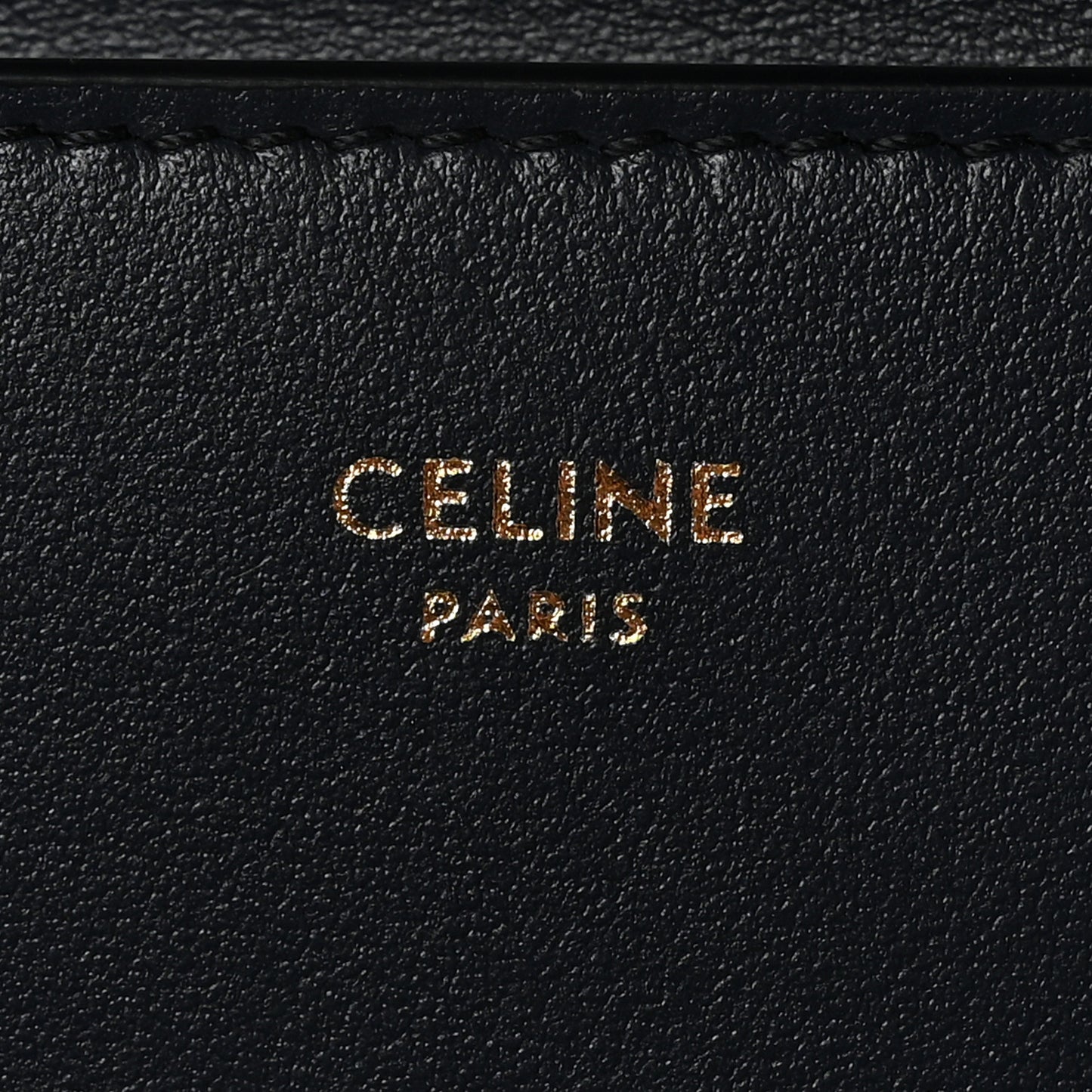 Shiny Calfskin Compact Triomphe Wallet With Coin Purse Navy Blue