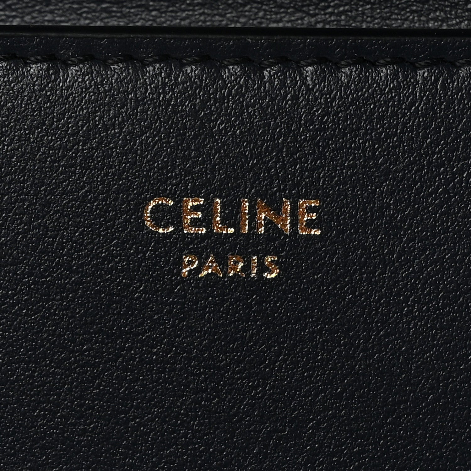 Celine Shiny Calfskin Compact Triomphe Wallet With Coin Purse Navy Blue 7 of 8