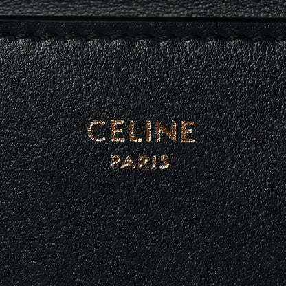 Celine Shiny Calfskin Compact Triomphe Wallet With Coin Purse Navy Blue 7 of 8