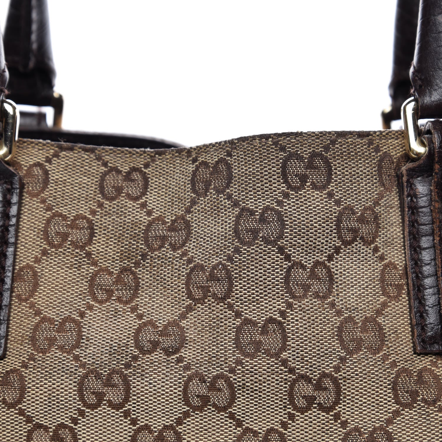 Gucci Monogram Medium Hasler Tote Dark Brown 17 of 24
