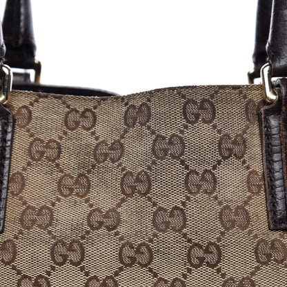 Gucci Monogram Medium Hasler Tote Dark Brown 17 of 24