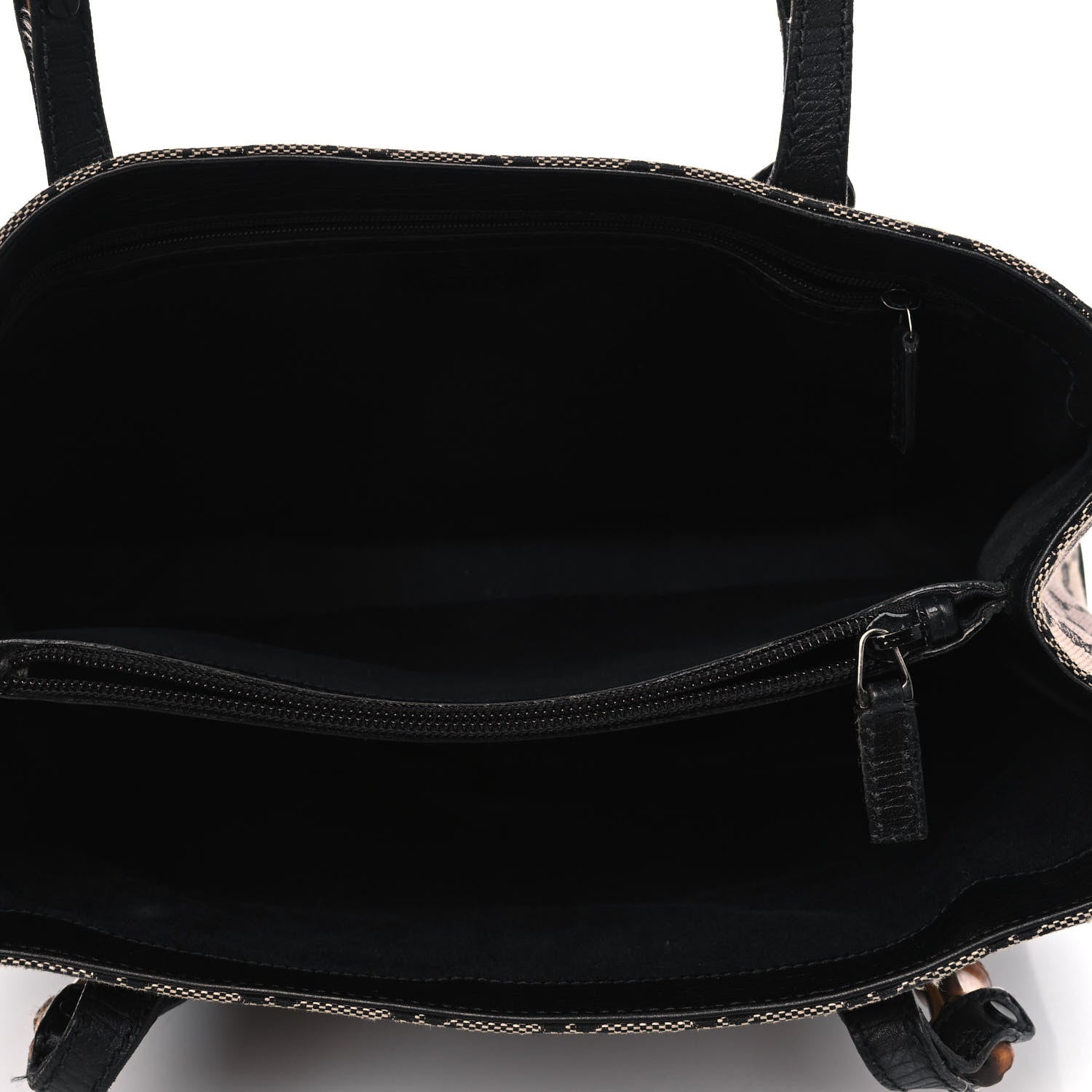 Gucci Monogram Small Bamboo Tote Black 4 of 13