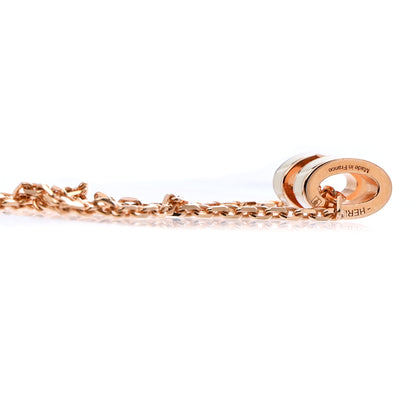 Hermes Lacquered Rose Gold Mini Pop H Pendant Necklace White 13 of 14