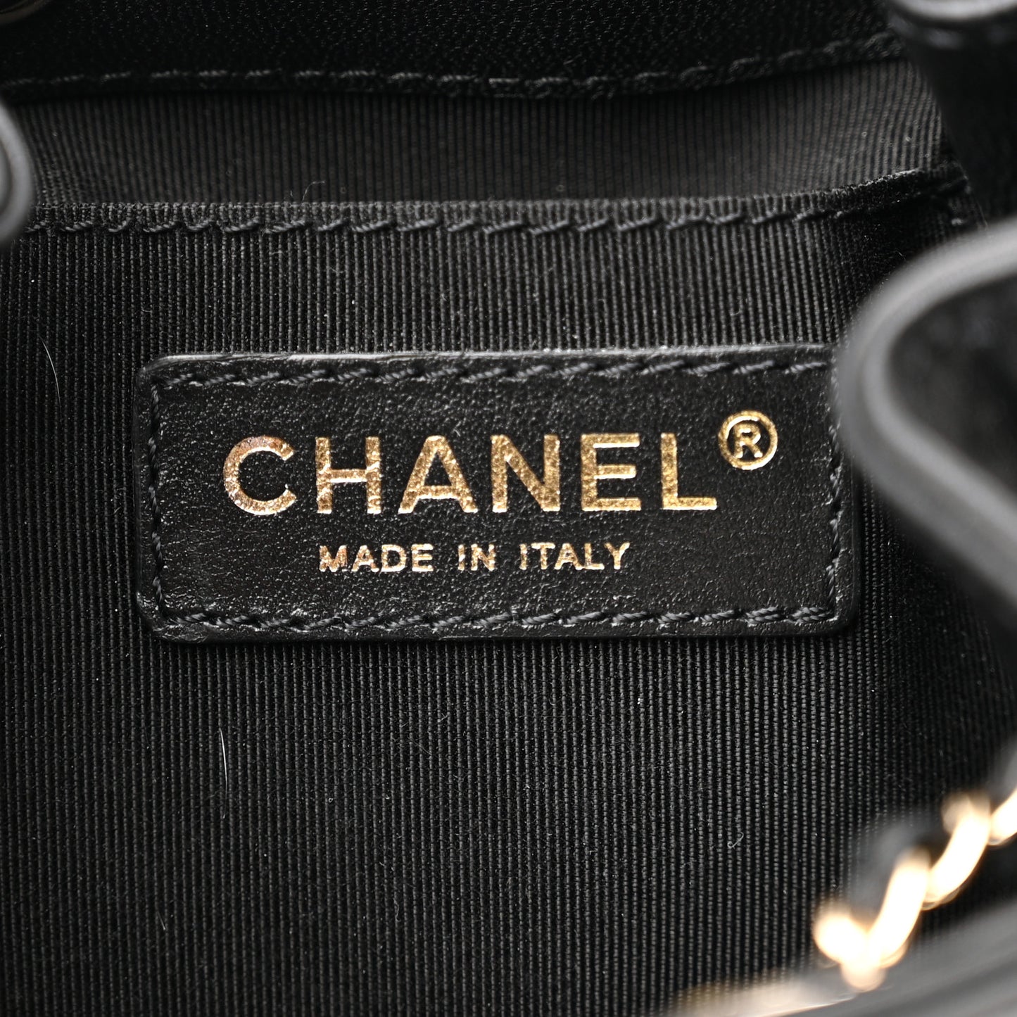Lambskin Quilted CC Dweller Drawstring Bucket Bag Black