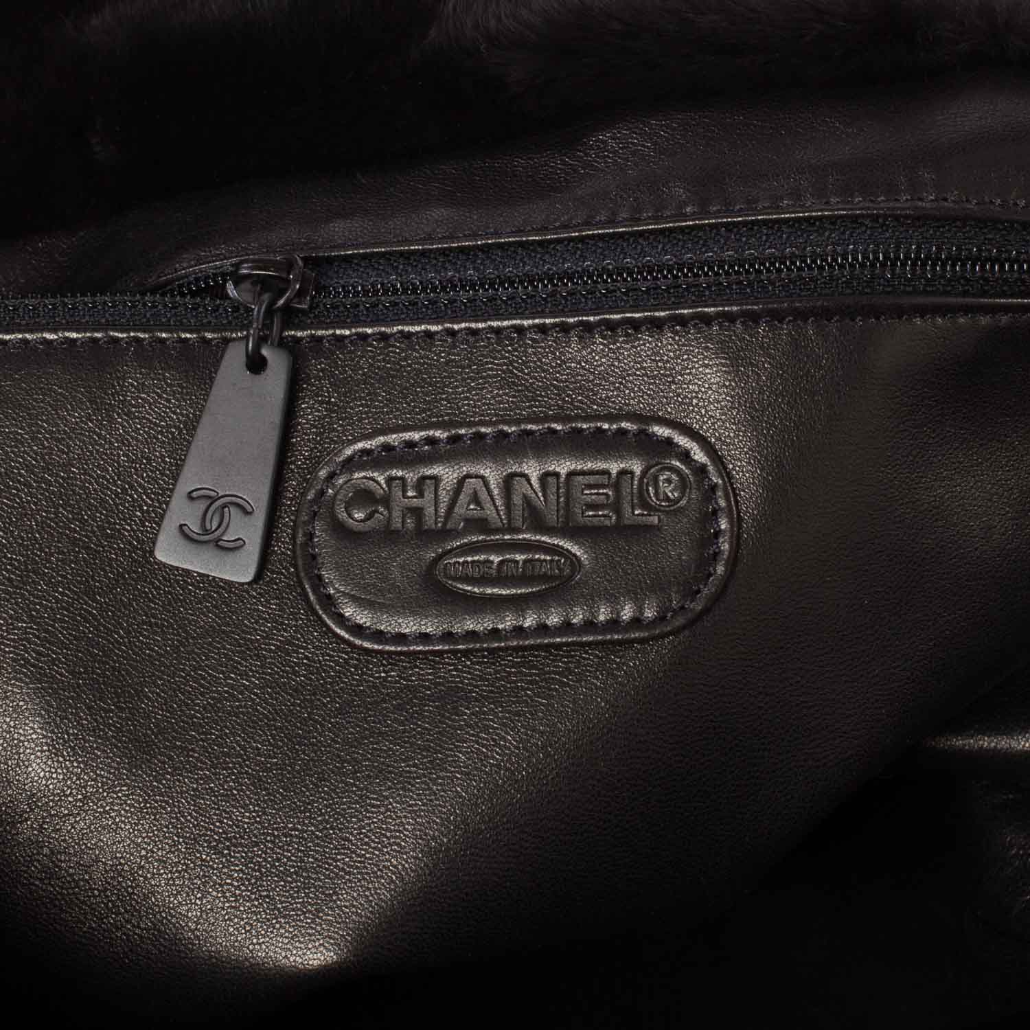 Chanel Orylag Rabbit Fur Tote Black 7 of 10