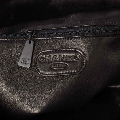 Chanel Orylag Rabbit Fur Tote Black 7 of 10