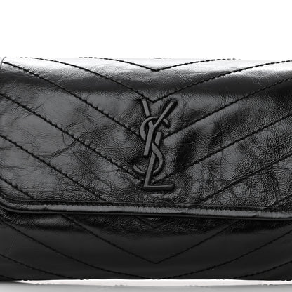 Saint Laurent Crinkled Calfskin Matelasse Monogram Niki Body Bag Black 7 of 9