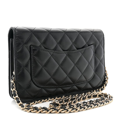 Chanel Lambskin Quilted CC Wallet On Chain WOC Black 3 of 14