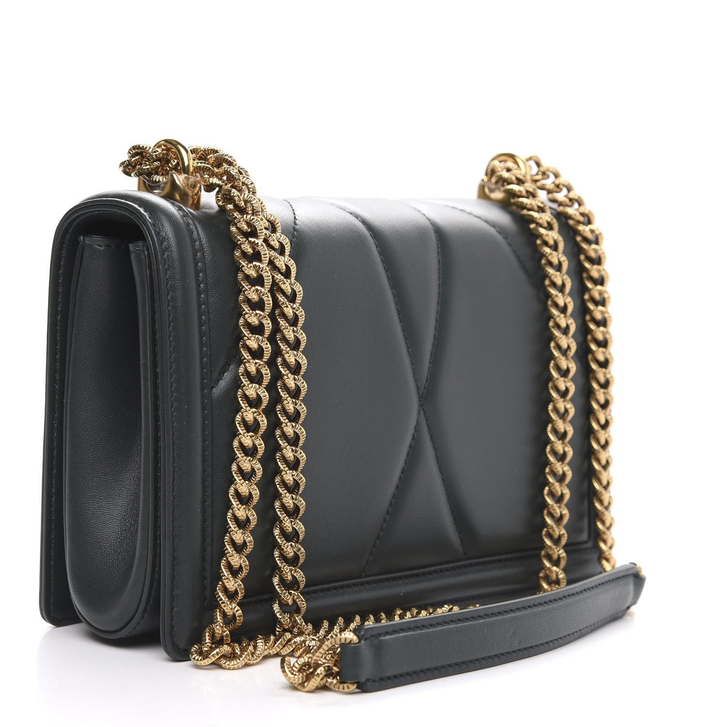 Dolce & Gabbana Calfskin Medium Devotion Crossbody Bag Green 3 of 9