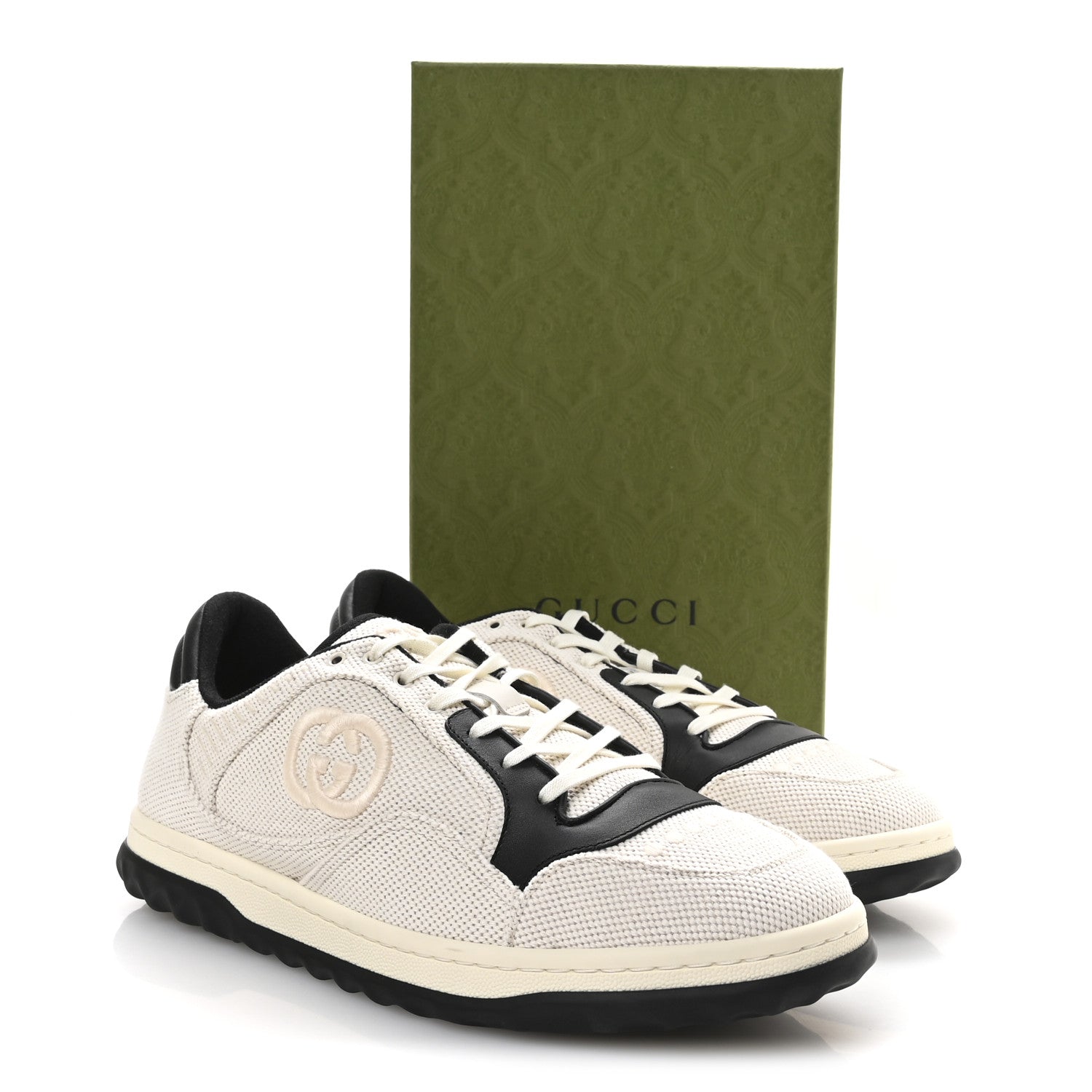 Gucci Canvas Calfskin Mens Mac80 Sneakers 11.5 Natural Black 9 of 9