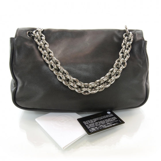 Lambskin Medium Soft and Chain Flap Black