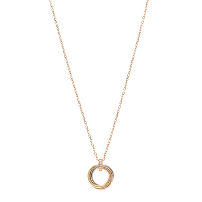 Cartier 18K Pink Gold Diamond Trinity Pendant Necklace 1 of 5