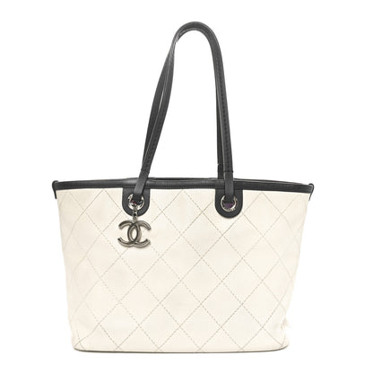 Chanel Grained Calfskin Shopping Fever Tote White 1 of 10