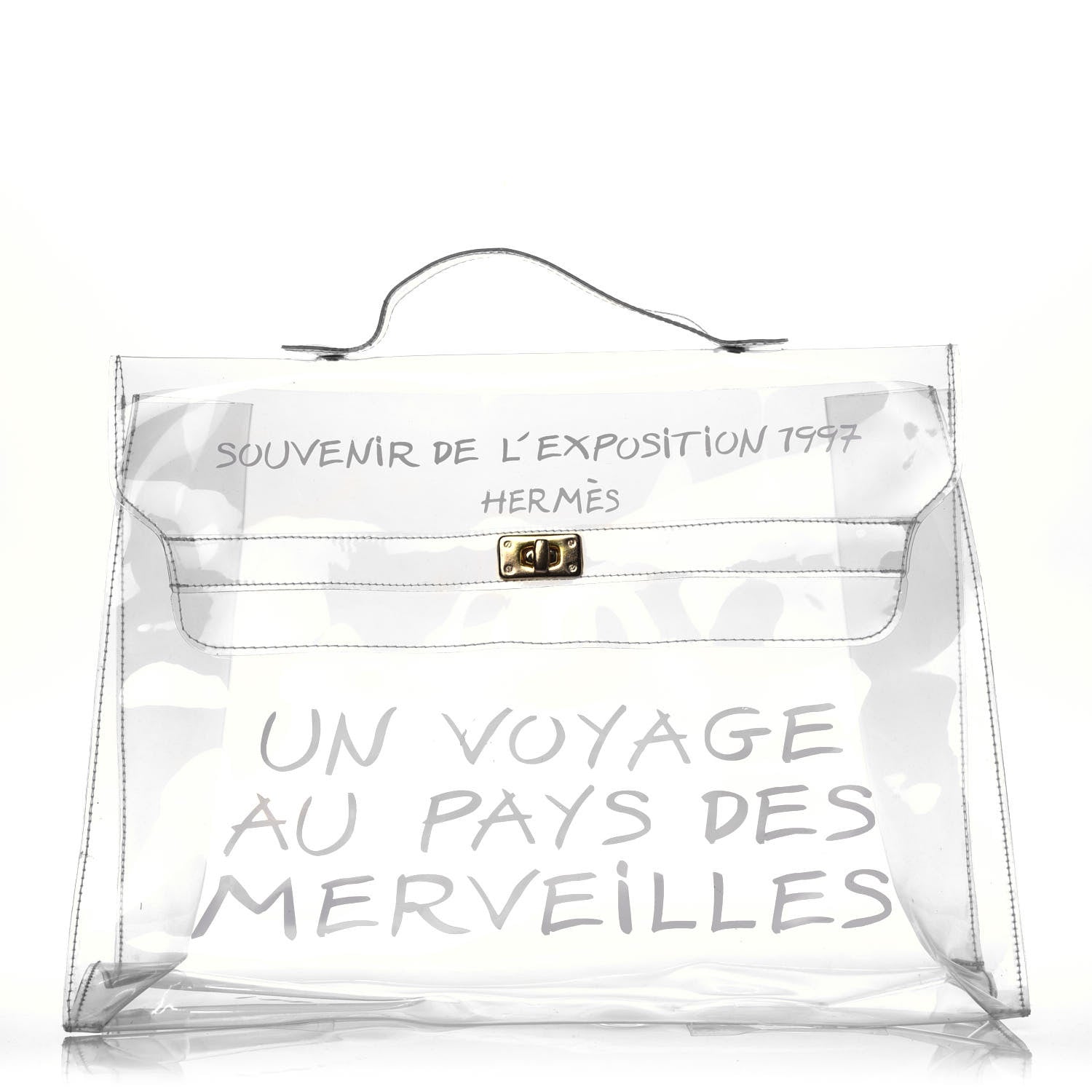 Hermes Vinyl Souvenir De L'Exposition Kelly Transparent 1 of 9