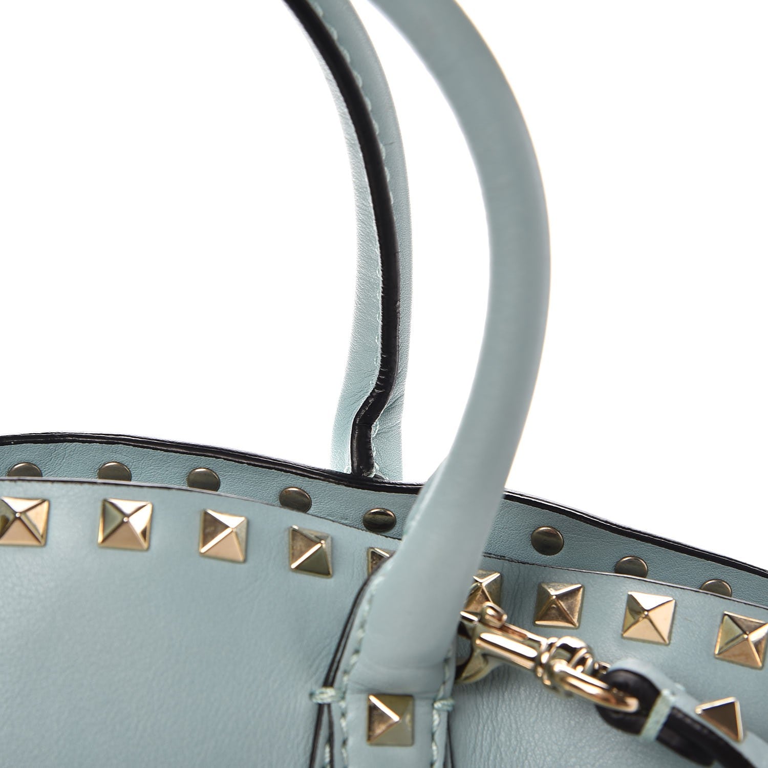 Valentino Garavani Vitello Rockstud Dome Shopper Baby Blue 8 of 14