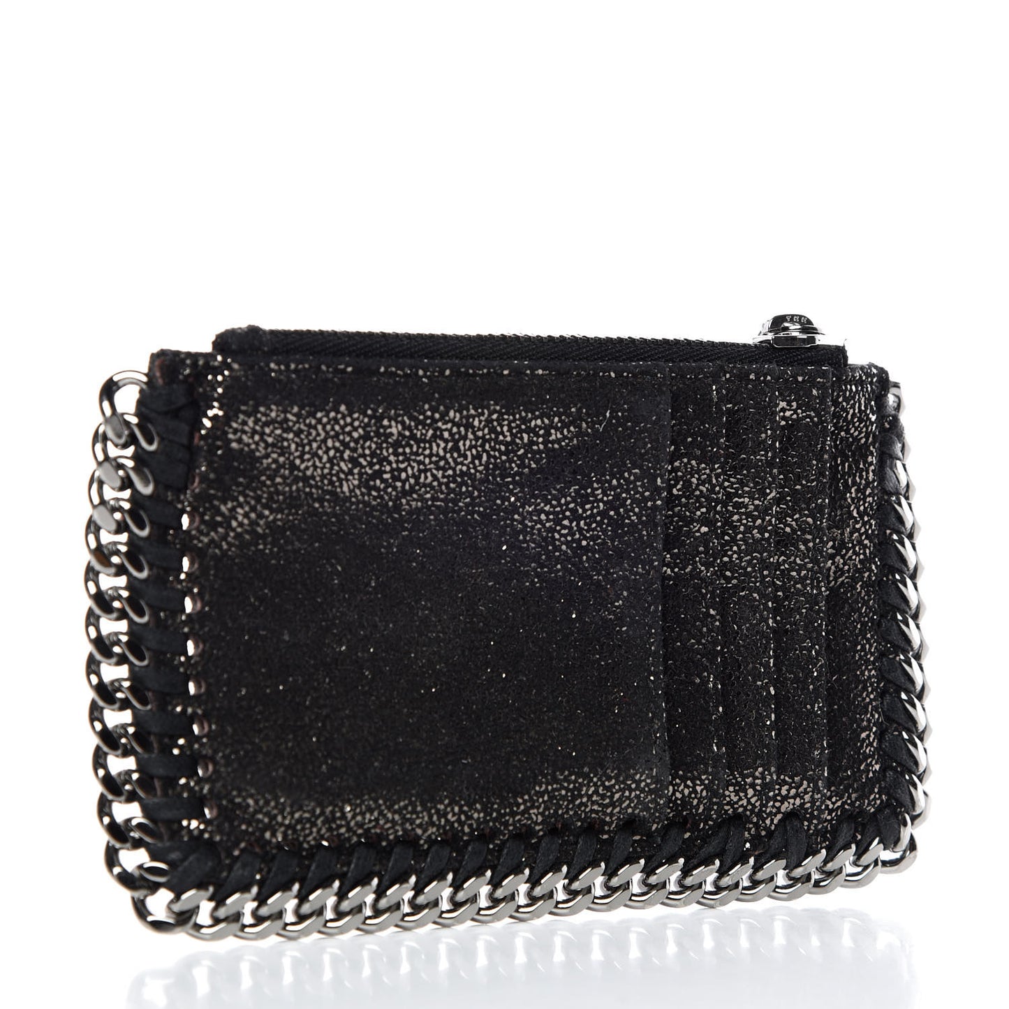 Shaggy Deer Falabella Zip Card Holder Ruthenium