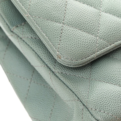 Chanel Caviar Quilted Medium Double Flap Light Blue 13 of 17