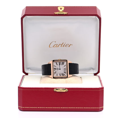 Cartier 18K Yellow Gold Alligator 35mm Santos Dumont Manual Winding Watch 5 of 5