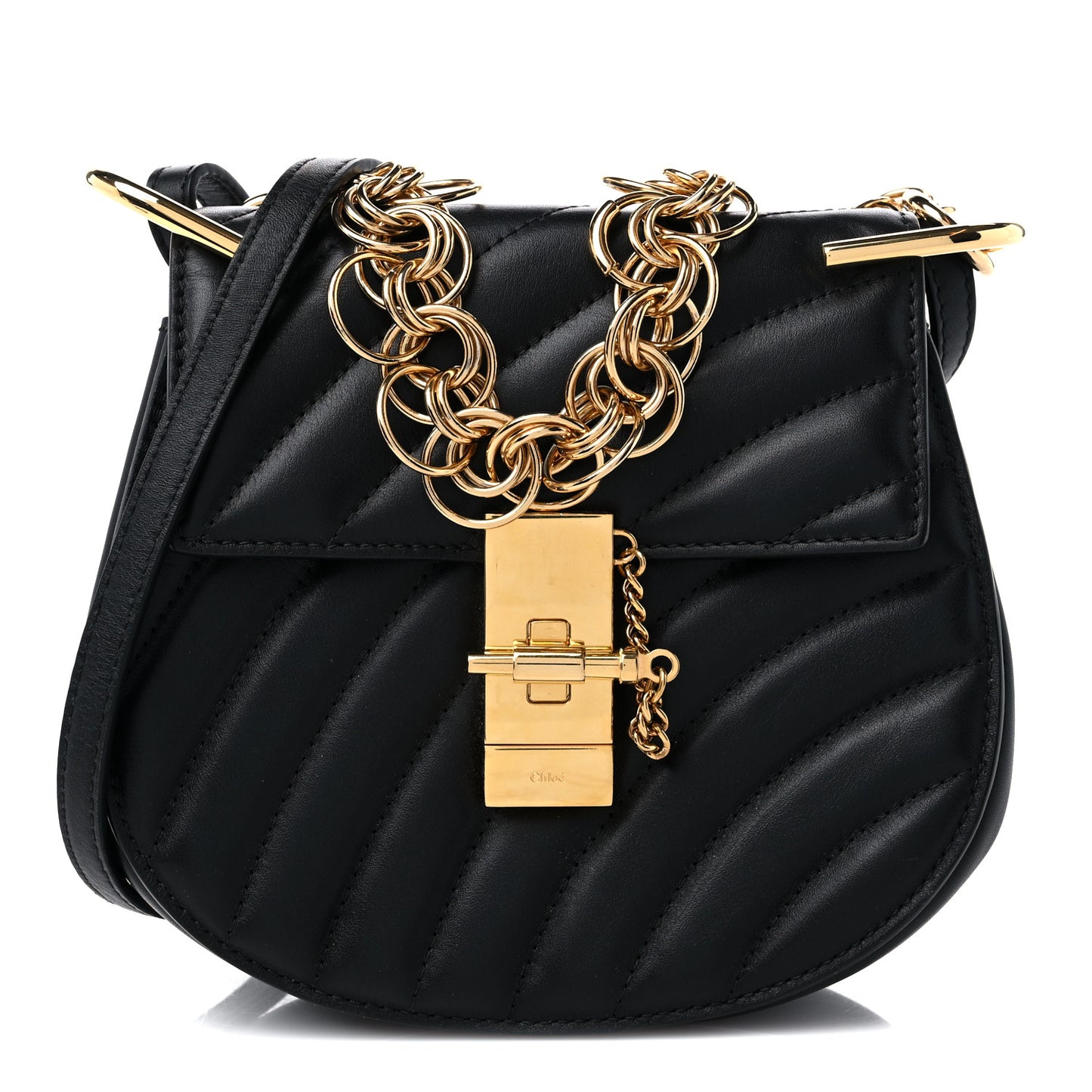 Calfskin Quilted Mini Drew Bijou Shoulder Bag Black