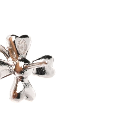 Chanel Crystal CC Clover Drop Earrings Silver 4 of 5
