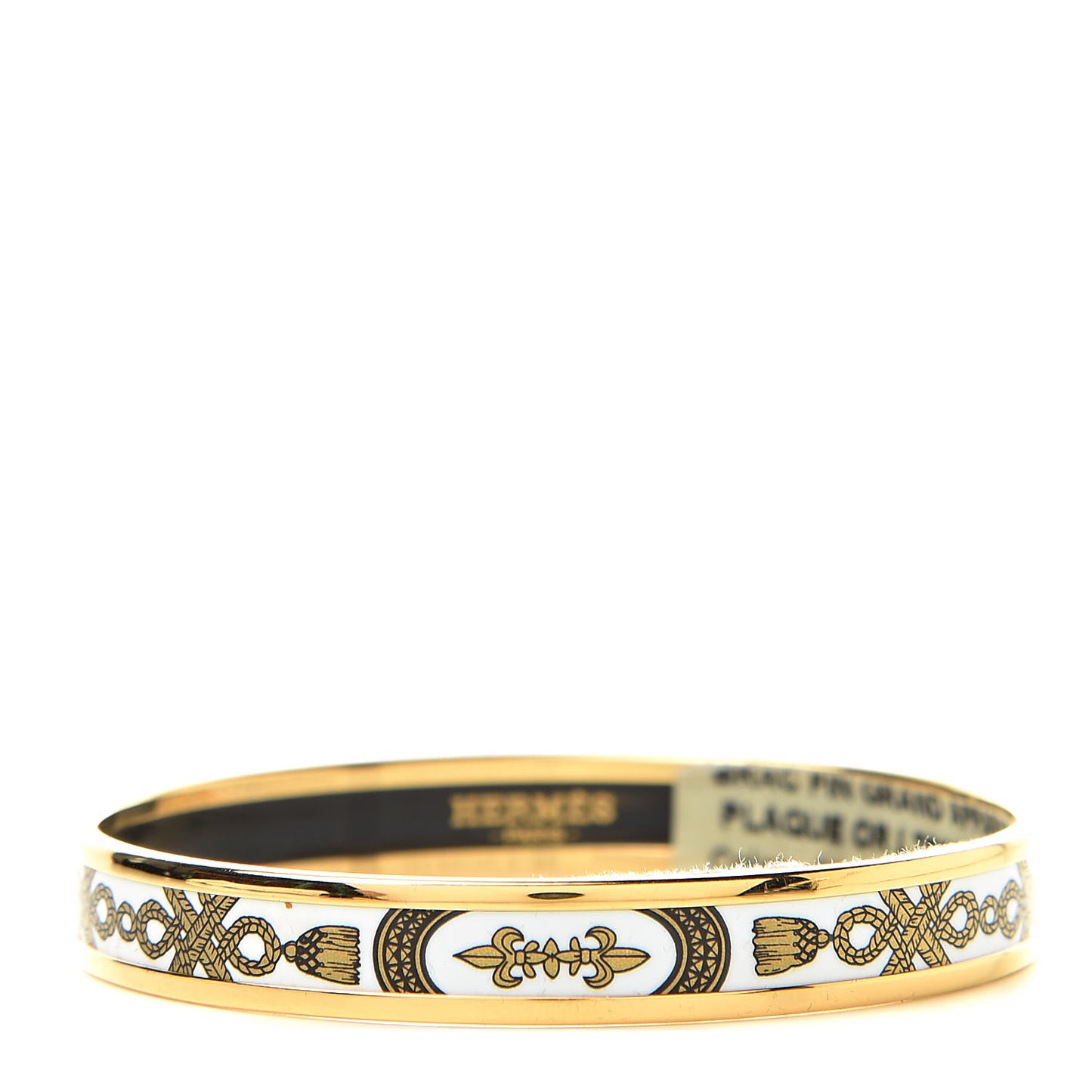 Enamel Printed Grand Apparat Narrow Bracelet 65 White