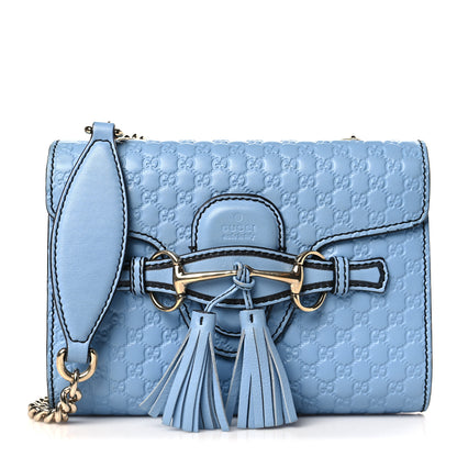 Gucci Soft Microguccissima Mini Emily Chain Shoulder Bag Mineral Blue 1 of 9