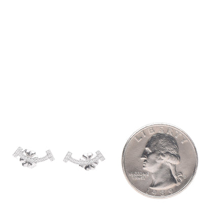 Tiffany 18K White Gold Diamond T Smile Earrings 2 of 5