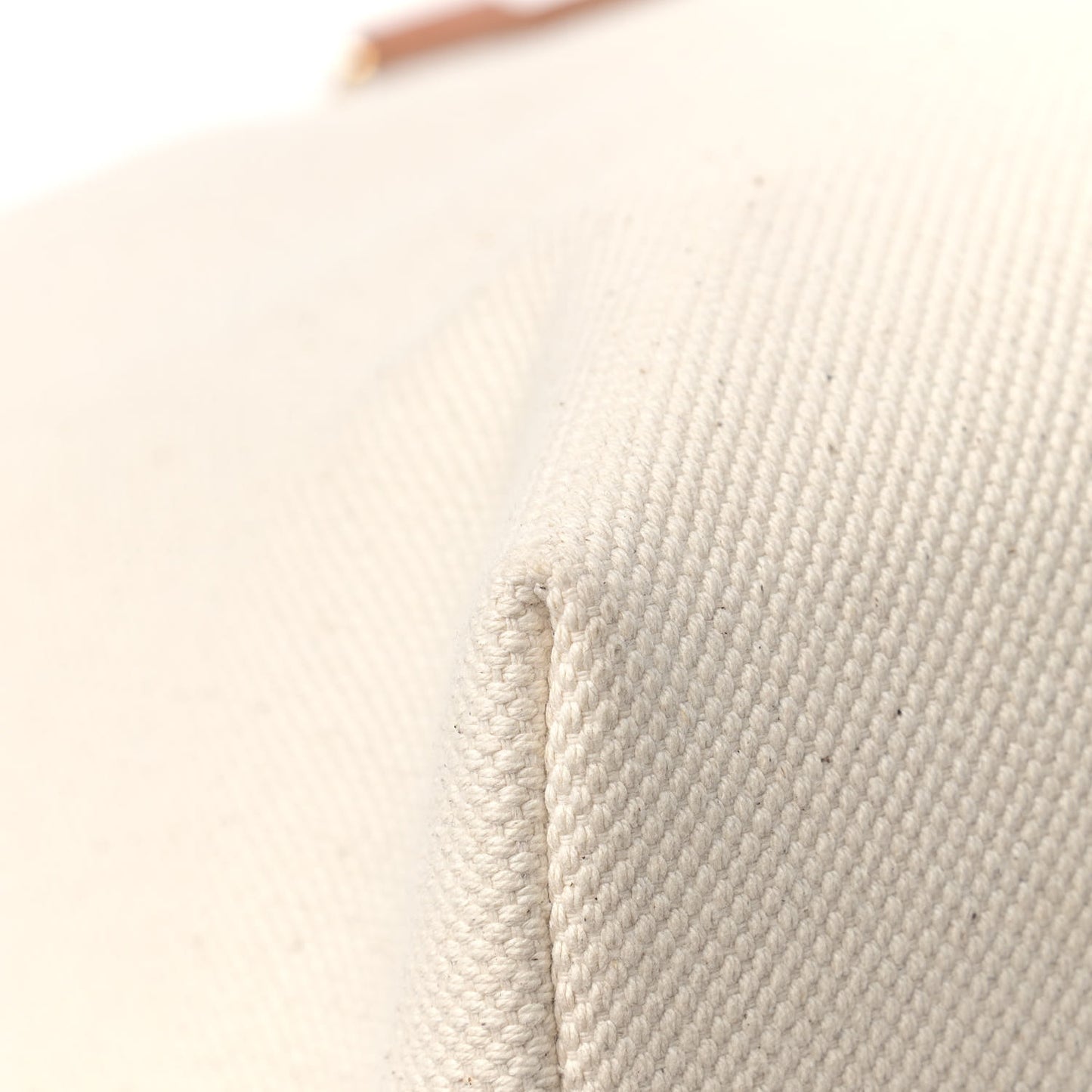 Canvas Calfskin Horizontal Cabas Natural Tan
