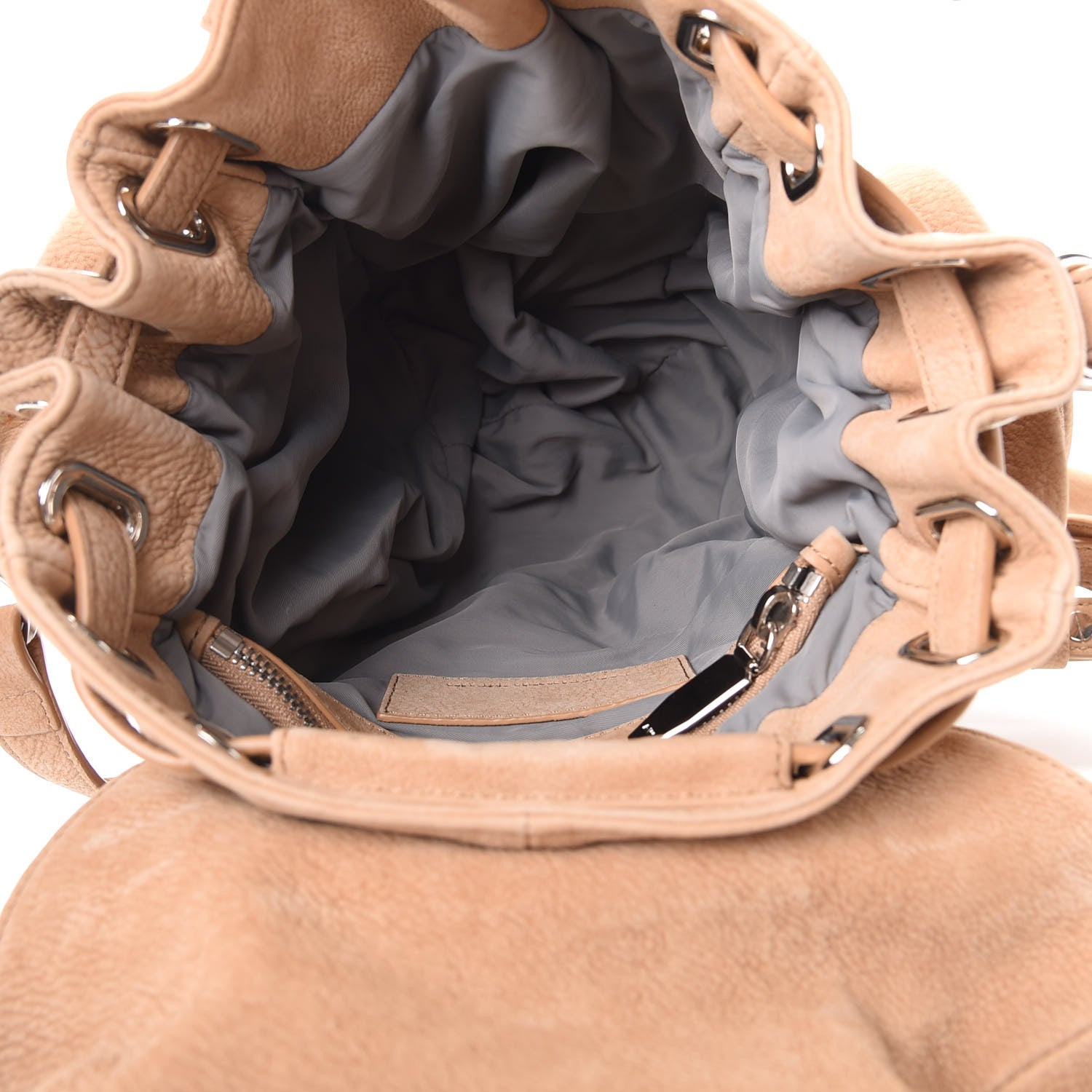 Alexander Wang Nubuck Mini Marti Backpack Bag Beige Rhodium Hardware 4 of 11