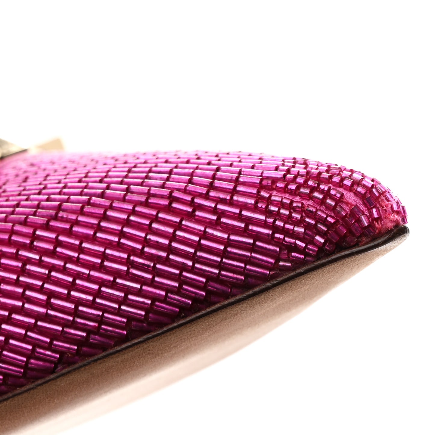 Nappa Beaded Embroidered Rockstud Ankle Strap 100mm Pumps 41 Pink