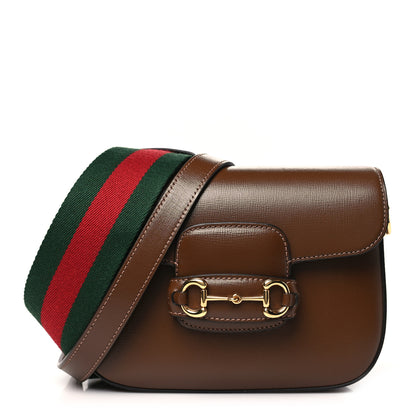 Gucci Azalea Calfskin Web Mini Horsebit 1955 Shoulder Bag Brown Sugar 1 of 10