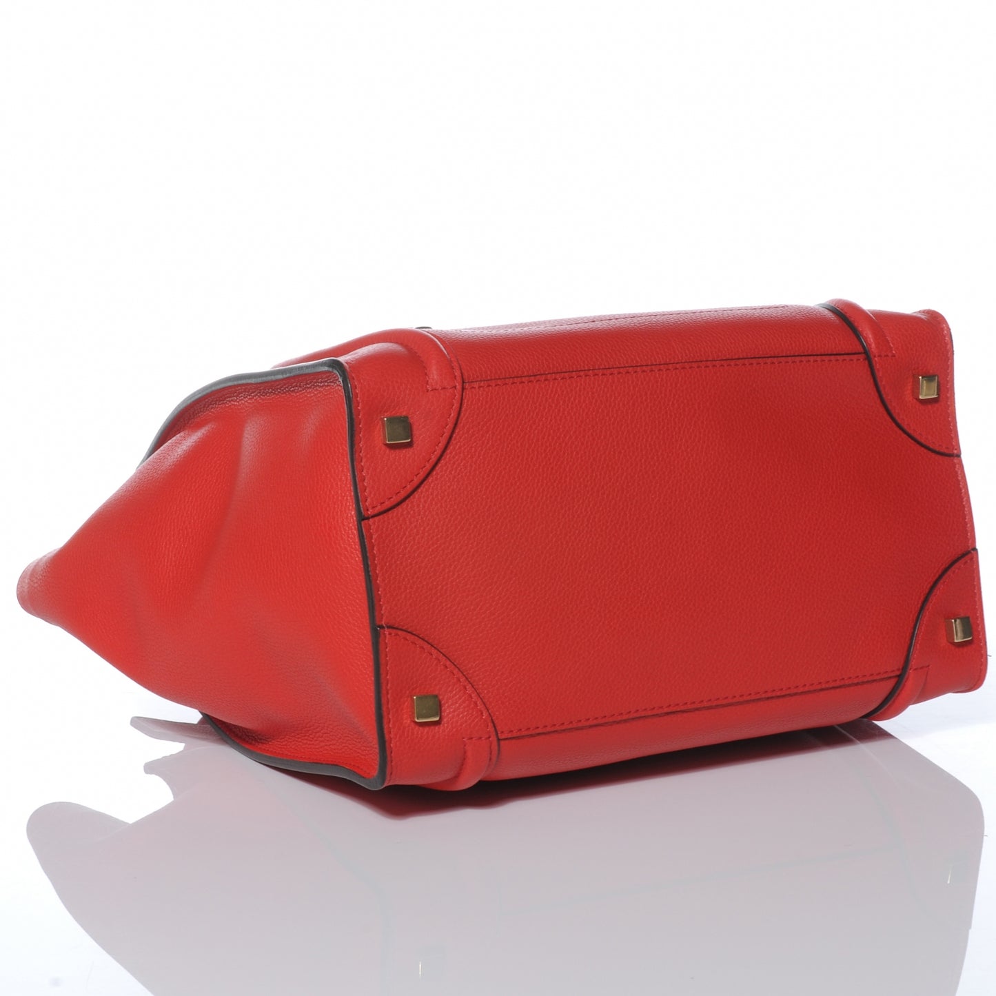 Drummed Calfskin Mini Luggage Coquelicot